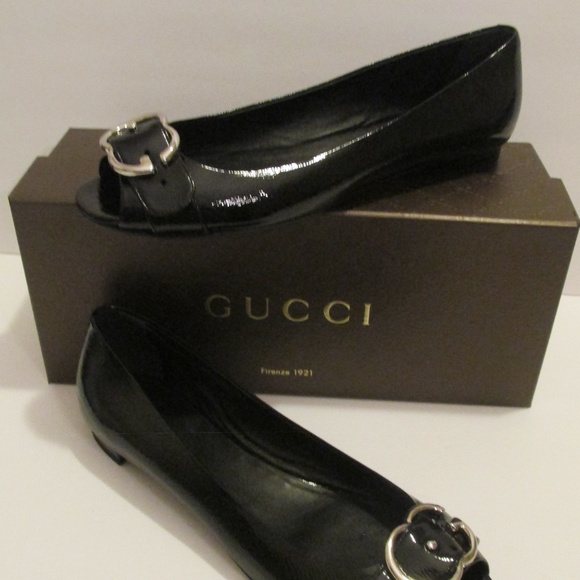 NEW Gucci Black Patent Flats - Picture 8 of 9